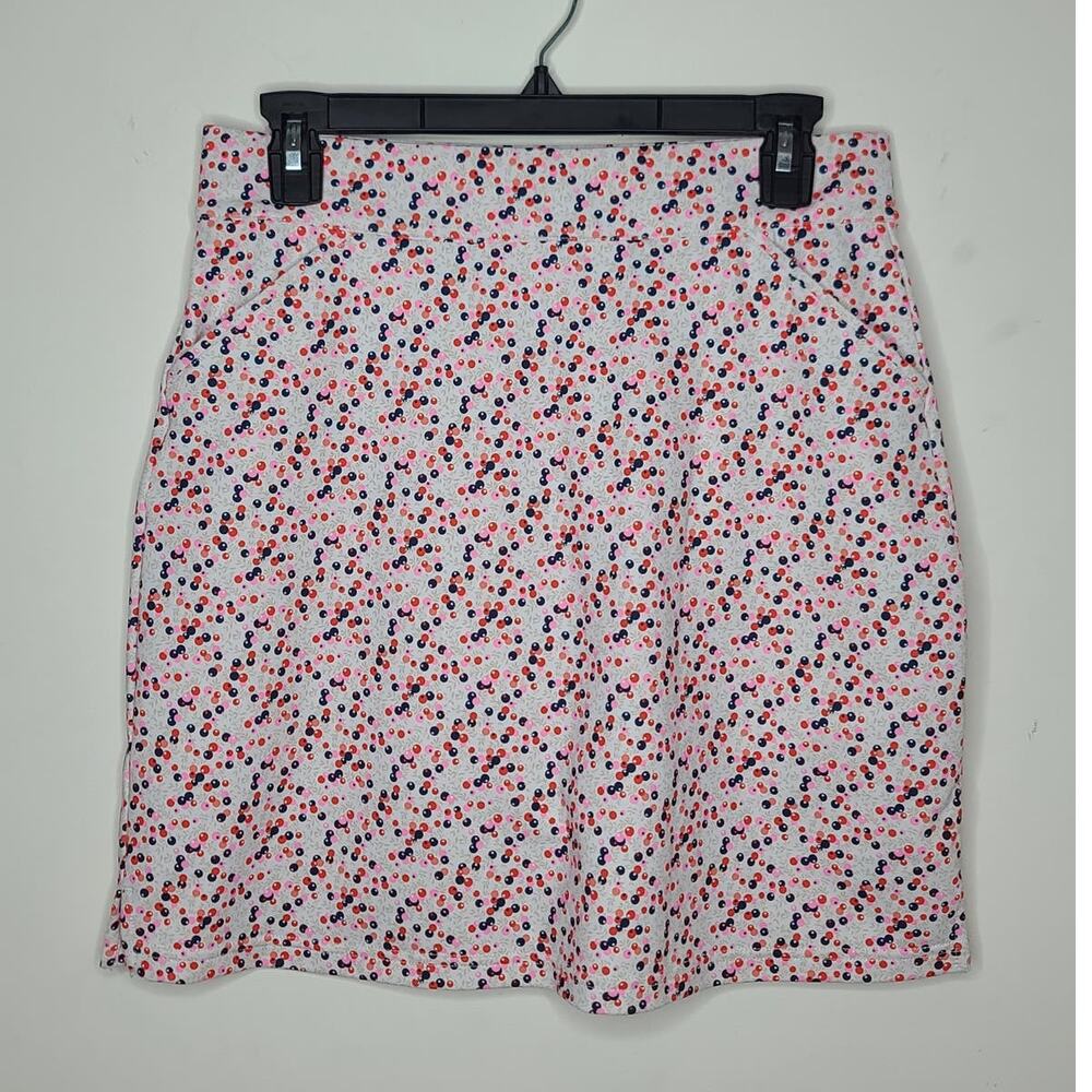 Peter Millar white pink blue circles athletic golf skirt skort w pockets - small